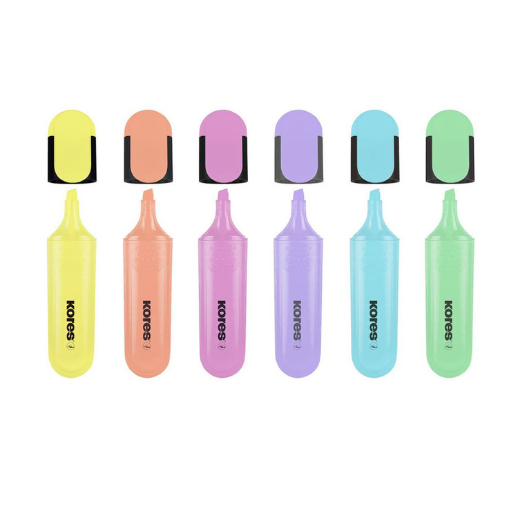 ماژیک علامت گذار کورس مدل BRIGHT LINER PLUS PASTEL بسته 6 عددی