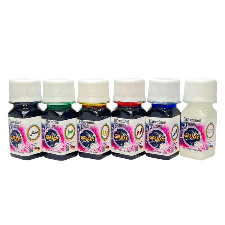 رنگ رزین اپوکسی گلکسی مدل microbial حجم 40 میلی لیتر بسته 6 عددی