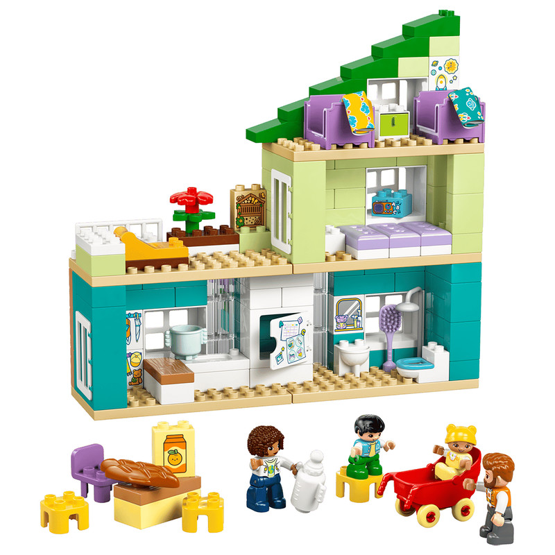 لگو 166 تکه سری DUPLO مدل 3 in 1 Modern Family House with Figures کد 10470