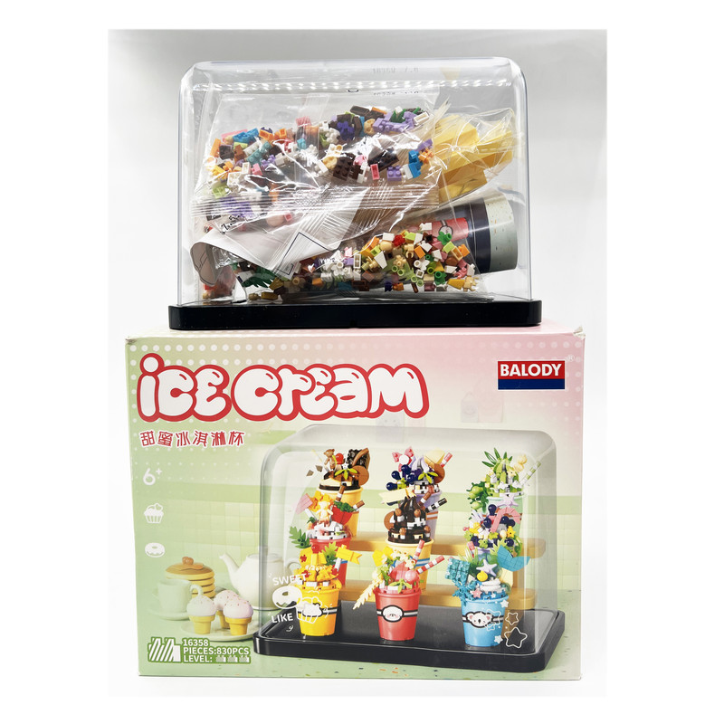 ساختنی 830 تکه بالودی مدل Ice Cream کد 16358 مجموعه 9 عددی