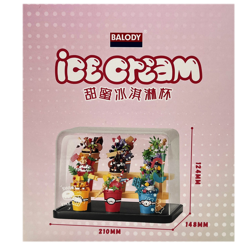 ساختنی 830 تکه بالودی مدل Ice Cream کد 16358 مجموعه 9 عددی