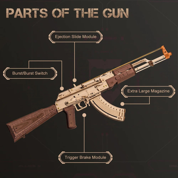 ساختنی 315 تکه روکر مدل تفنگ تهاجمی کد LQ901-AK47