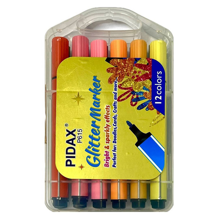 ماژیک چندمنظوره پیداکس مدل اکرولیک اکلیلدار کد P615 بسته ۱۲ عددی
