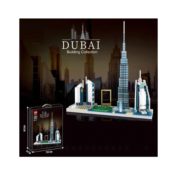 ساختنی 3000 تکه ناب سل مدل معماری برج های دبی 3000PCS/PZS DUBAIBUILDING COLLECTION 32085