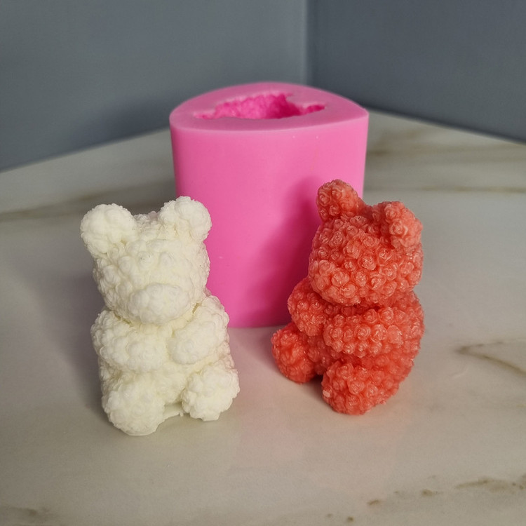 قالب شمع مدل خرس تدی گل گلی کد C 06CM