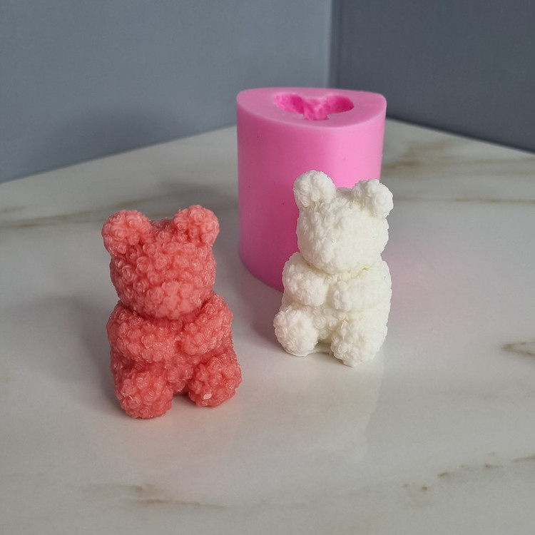 قالب شمع مدل خرس تدی گل گلی کد C 06CM