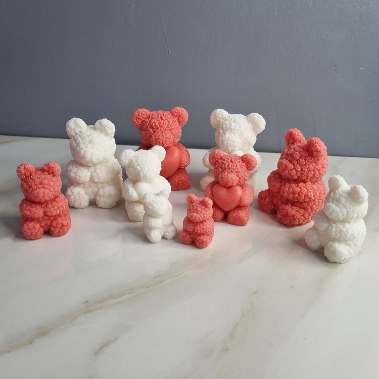 قالب شمع مدل خرس تدی گل گلی کد C 06CM