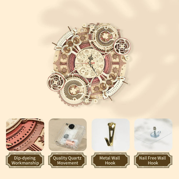 ساختنی 168 تکه روکر مدل ساعت دیواری زودیاک کد LC601