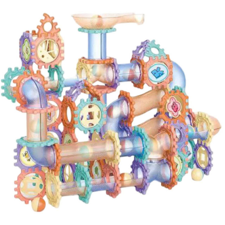 ساختنی 186 تکه ناب سل مدل پازل چرخ دنده مسیرگوی 186PCS/PIECES PUZZLE BALL TRACK PLAY AND LEARN