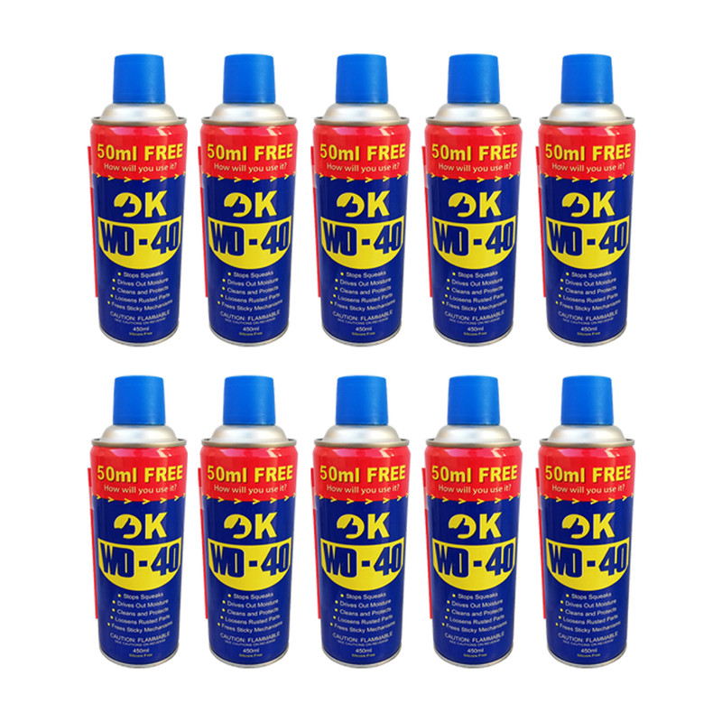 اسپری روان کننده اوکی مدل WD-40 حجم 450 میلی لیتر بسته 10 عددی