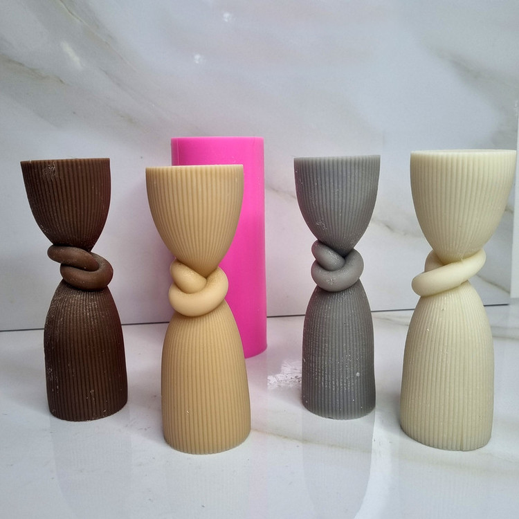 قالب شمع مدل استوانه گره کد C15cm