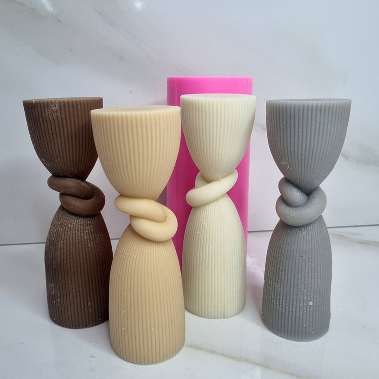 قالب شمع مدل استوانه گره کد C15cm