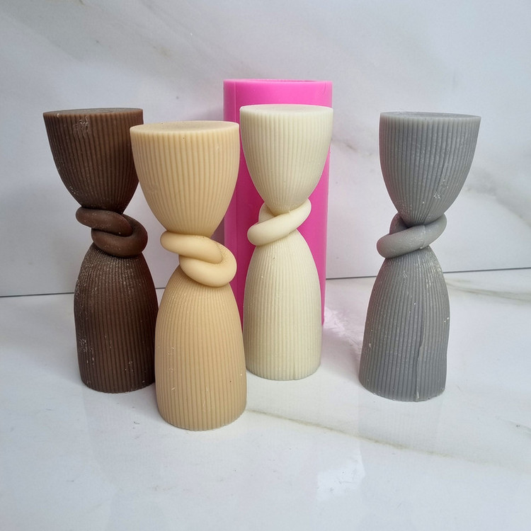 قالب شمع مدل استوانه گره کد C15cm