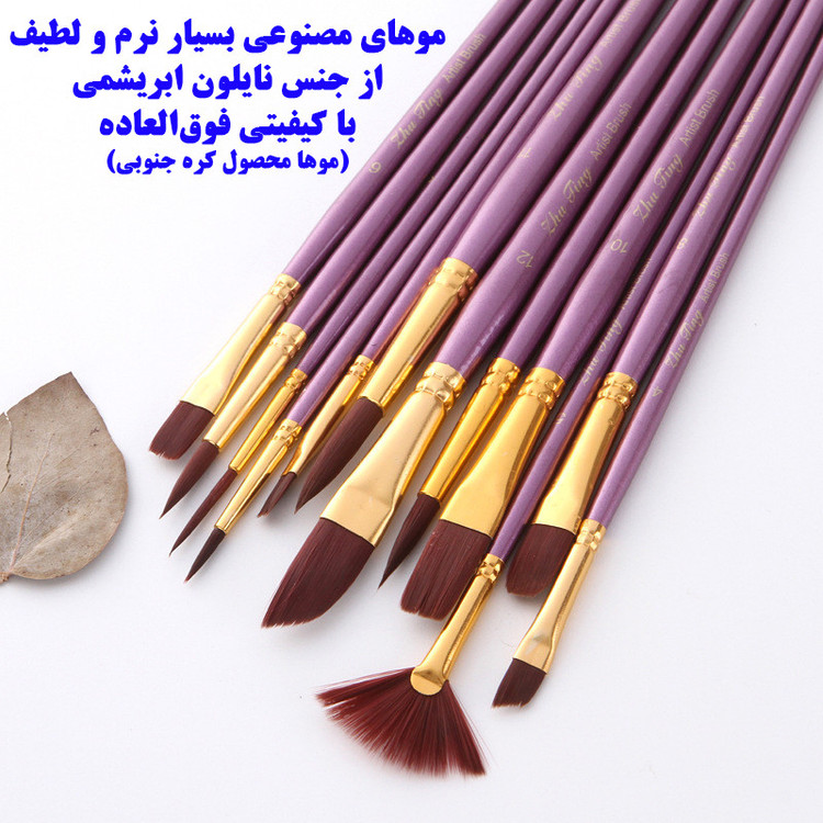 ست قلم مو ژوتینگ کد Professional Violet به همراه پالت مجموعه 13 عددی