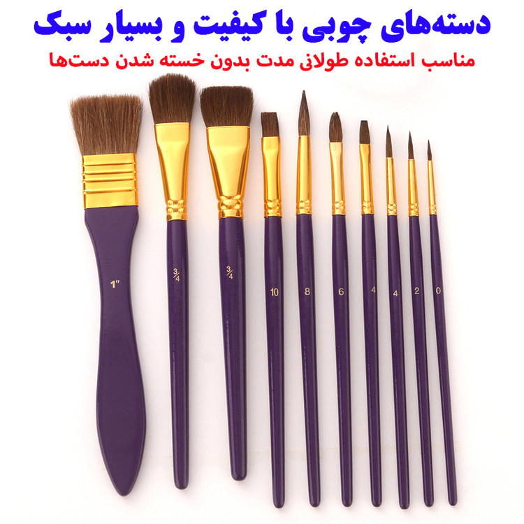 ست قلمو مدل Horse Hair مجموعه 10 عددی