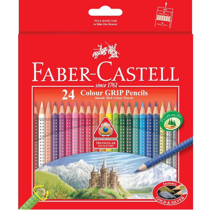 مداد رنگی 24 رنگ فابر-کاستل مدل Colour Grip