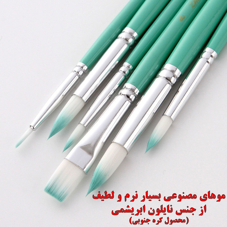 ست قلم مو ژوتینگ مدل Royal6-GRN مجموعه 6 عددی