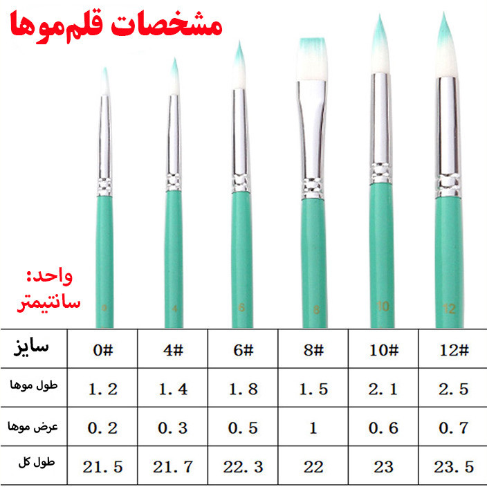 ست قلم مو ژوتینگ مدل Royal6-GRN مجموعه 6 عددی