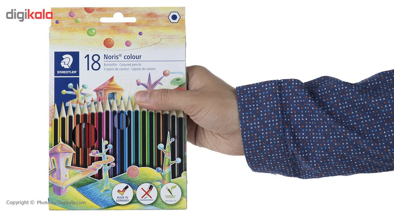 مداد رنگی 18 رنگ استدلر مدل Noris Colour 185 C18