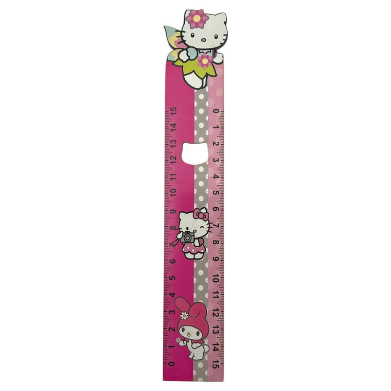 خط کش چوبی 15سانتی متری ققنوس طرحhello kitty 1