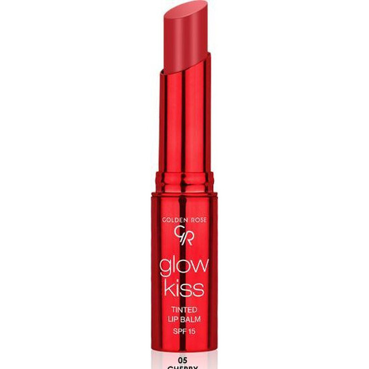 بالم لب تینت گلدن رز مدل TINTED شماره 05 بافت نرم و سبک، ماندگاری بالا، حاوی ویتامین E و SPF 15، محافظت از لب در برابر آفتاب و ایجاد شاین طبیعی