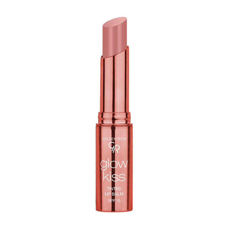 بالم لب تینت گلدن رز مدل TINTED شماره 01 بافت نرم و سبک، حاوی ویتامین E و عصاره، محافظت SPF 15، رطوبترسانی قوی، ماندگاری بالا و نمای نسبتا براق