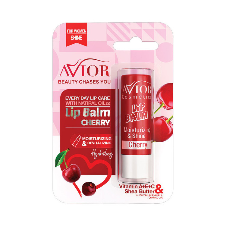 بالم لب اویور مدل cherry با ویتامین A، C، E و شی باتر، مرطوبکننده و ترمیمکننده لبهای خشک و آسیبدیده بدون پارابن