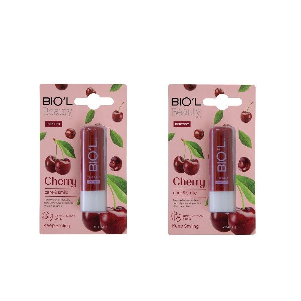 بالم لب نرمکننده بیول مدل Cherry بسته 2 عددی با SPF 15، حاوی موم طبیعی و ویتامین E، مرطوبکننده و رنگدهنده ملایم
