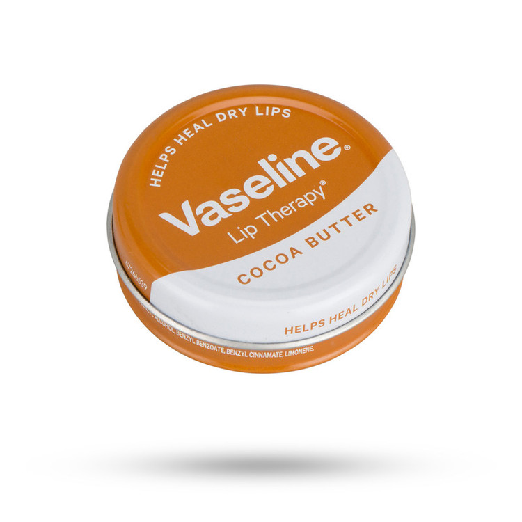 بالم لب مرطوبکننده وازلین مدل Cocoa Butter وزن 20 گرم با کره کاکائو، ترمیمکننده سریع ترک لب، محافظ در برابر باد و خشکی، فاقد الکل و با رایحه ملایم