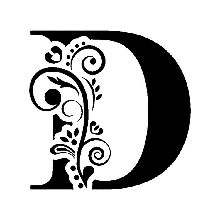 شابلون باتیس آرت طرح حرف D کد 826