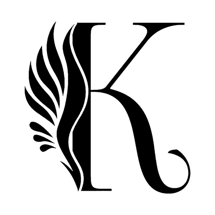 شابلون باتیس آرت طرح حرف K کد 887