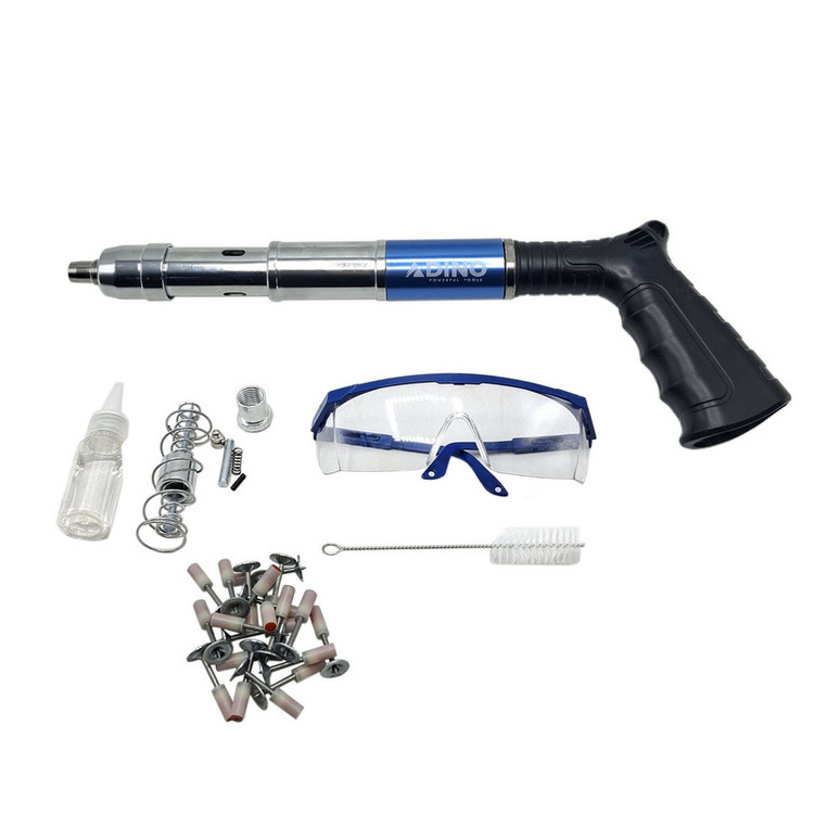 میخ کوب صنعتی دینو مدل Powerful tool سایز 20- 50 میلی متر به همراه 20 عدد میخ چاشنی مجموعه 30 عددی