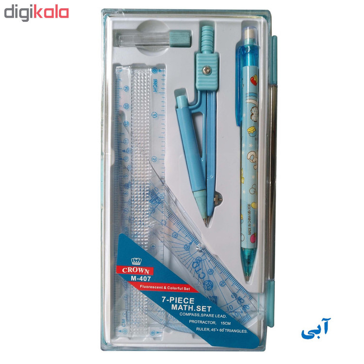 ست پرگار و خط کش کرون مدل M-407 بسته 7 عددی