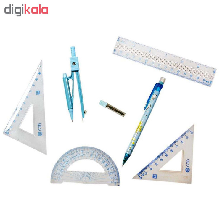 ست پرگار و خط کش کرون مدل M-407 بسته 7 عددی