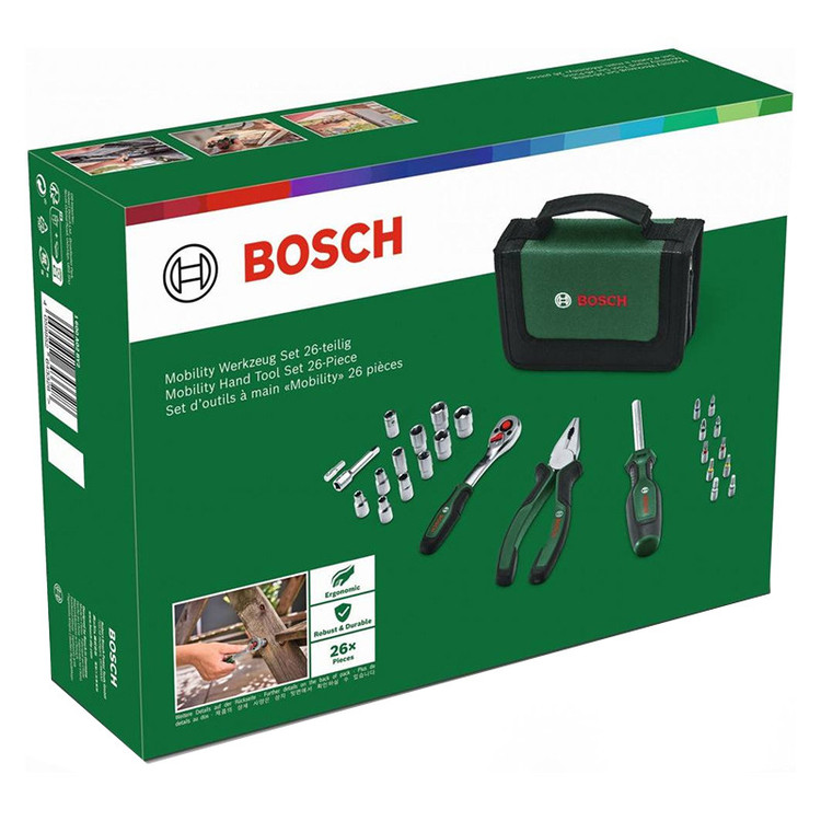 مجموعه 26 عددی ابزار دستی بوش مدل فوق حرفه ای SET 26 BAG 1600A02BY2