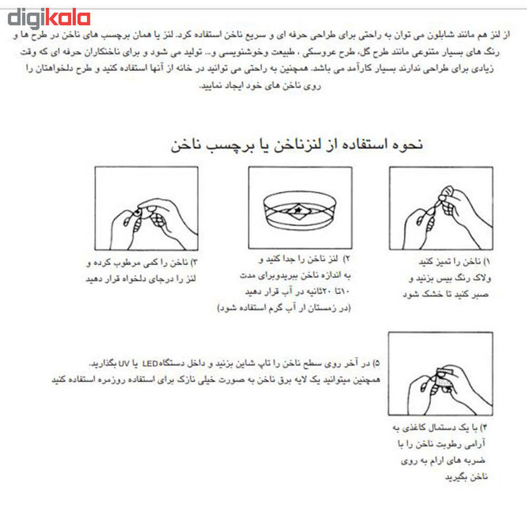 برچسب لنز ناخن مدل کندی کد 128
