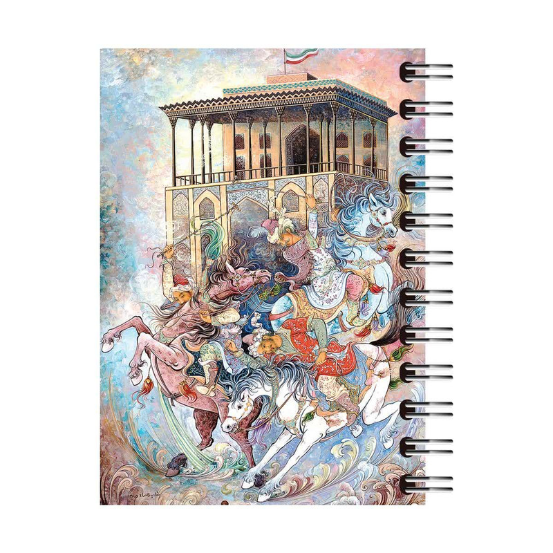 دفتر یادداشت 50 برگ سیمی طرح چوگان