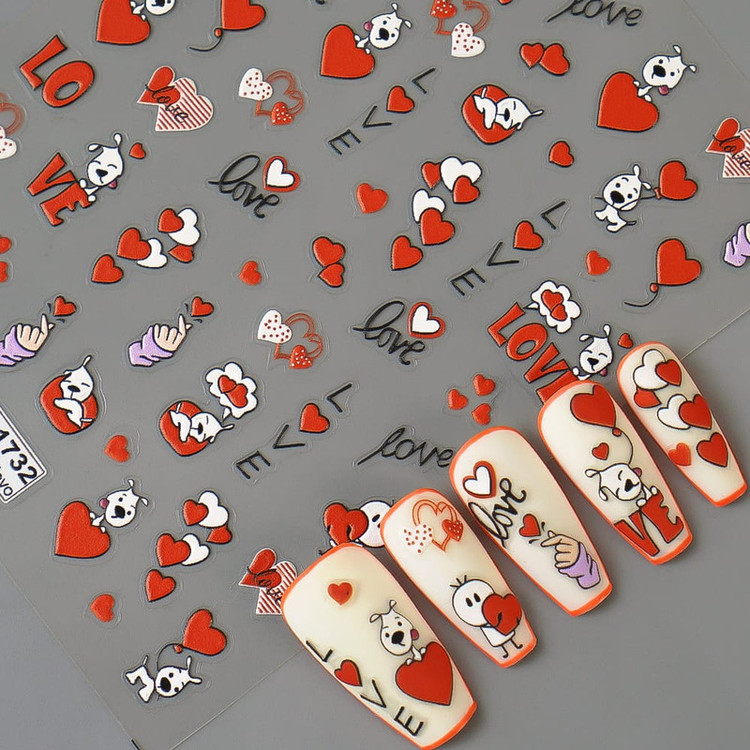 برچسب لنز ناخن مدل love کد m-1732