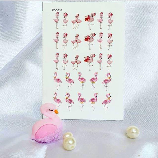 استیکر طراحی ناخن طرح فلامینگو مدل C03