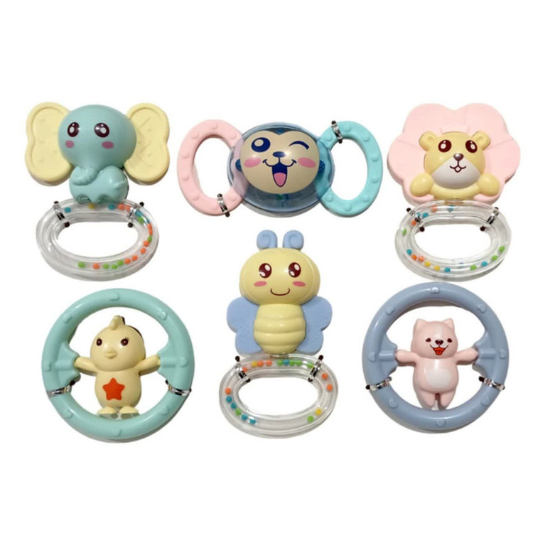جغجغه ناب سل مدل هانگر مجموعه 6 عددی کد BABY RATTLES HANGER HAPPY WORLD