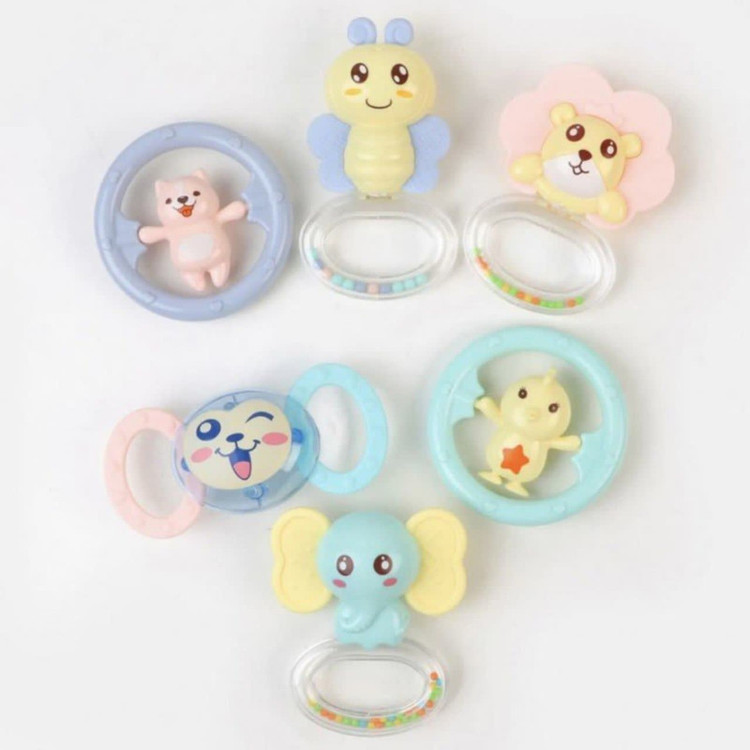 جغجغه ناب سل مدل هانگر مجموعه 6 عددی کد BABY RATTLES HANGER HAPPY WORLD
