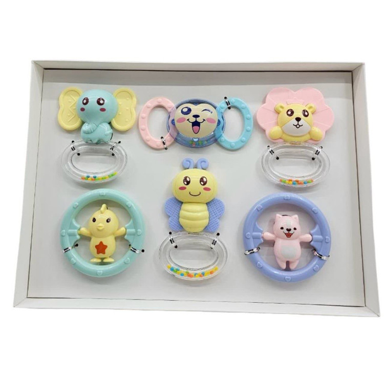 جغجغه ناب سل مدل هانگر مجموعه 6 عددی کد BABY RATTLES HANGER HAPPY WORLD