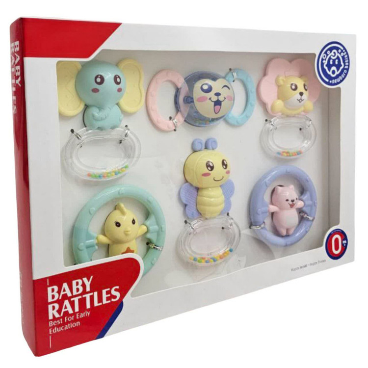 جغجغه ناب سل مدل هانگر مجموعه 6 عددی کد BABY RATTLES HANGER HAPPY WORLD