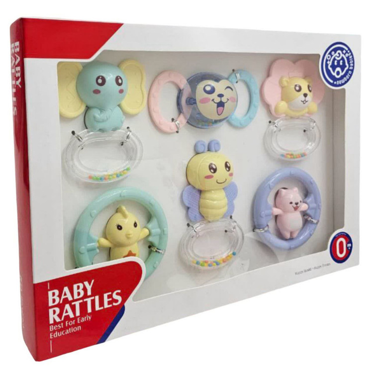جغجغه ناب سل مدل هانگر مجموعه 6 عددی کد BABY RATTLES HANGER HAPPY WORLD