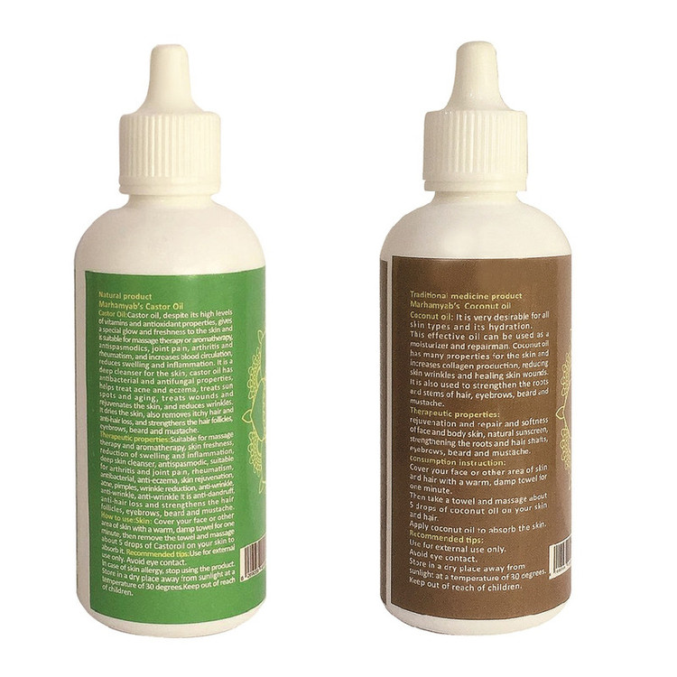 روغن تقویت کننده ناخن مرهم یاب مدل نارگیل و کرچک حجم 80 میلی لیتر مجموعه 2 عددی