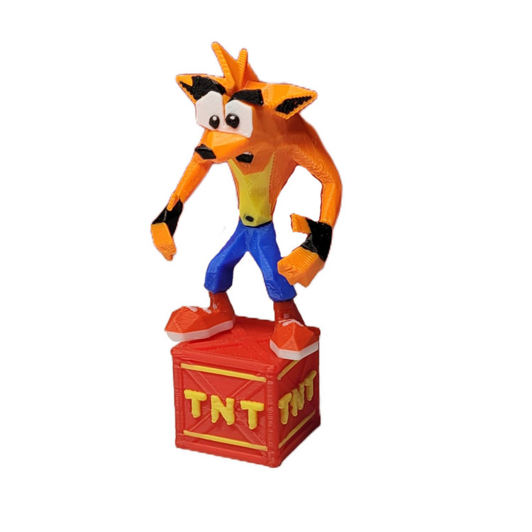 اکشن فیگور طرح حیوانات وحشی مدل اکشن فیگور کراش با جعبه TNT ارتفاع 7 سانتیمتر