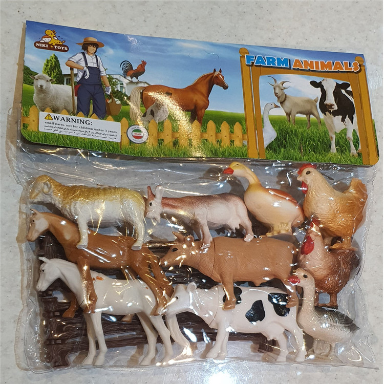 فیگور نیکی تویز طرح حیوانات اهلی مدل FARM ANIMALS بسته 14 عددی