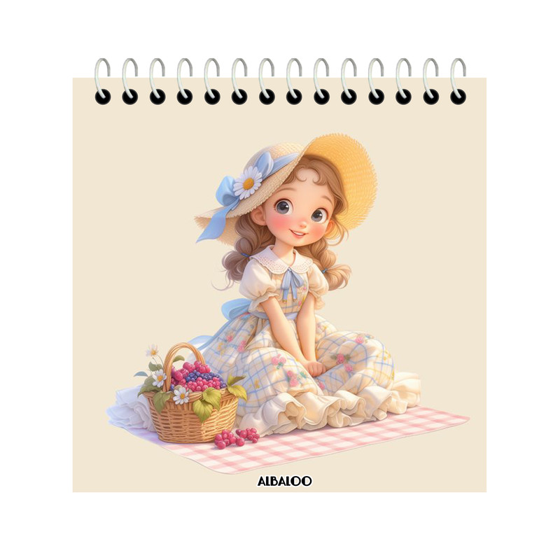 دفتر یادداشت 50 برگ آلبالو مدل دخترانه فانتزی کد 4065
