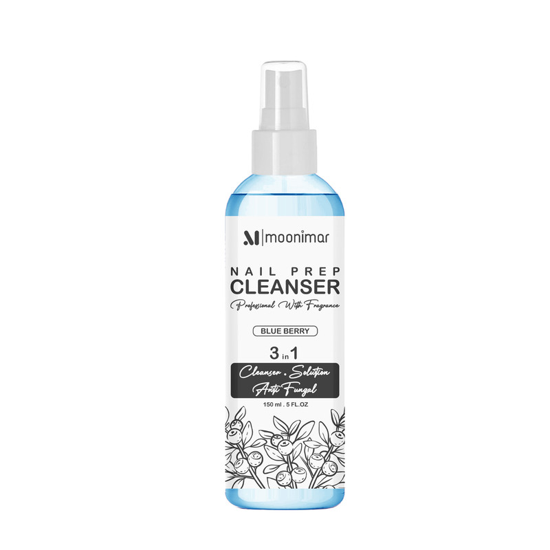 کلینزر کاشت ناخن مونیمار مدل Blue Berry حجم 150 میلی لیتر
