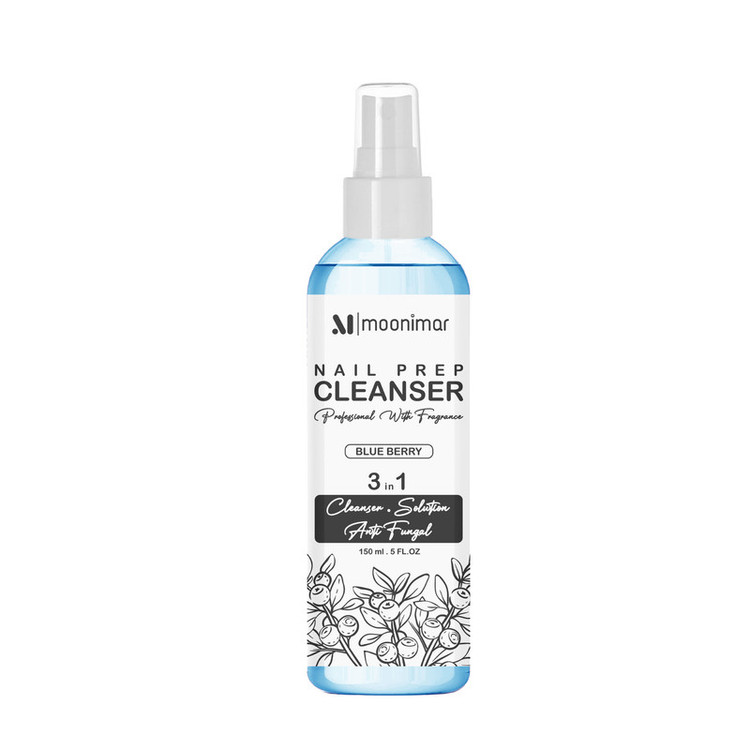 کلینزر کاشت ناخن مونیمار مدل Blue Berry حجم 150 میلی لیتر